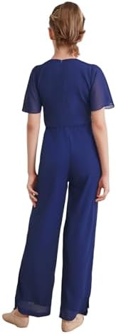 Kvysinly Kids Girl's Short Sleeve Sparkly Jumpsuit Long Pants Summer Playsuit Party Romper Overall