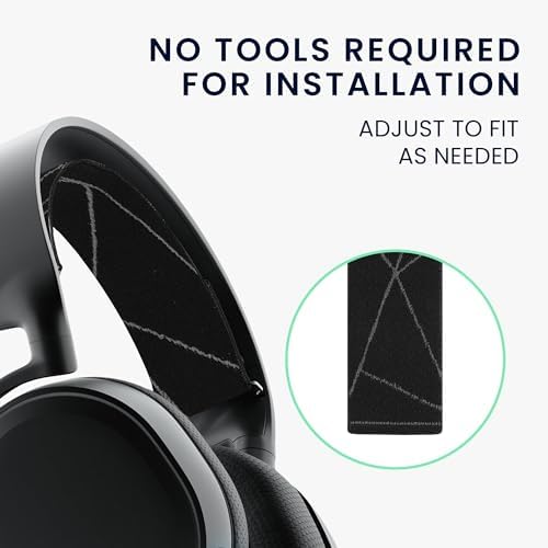 Kwmobile Headband Pad Compatible With SteelSeries Arctis 3 / Arctis 5 Headphones - Elastic Nylon Replacement - Black/Grey