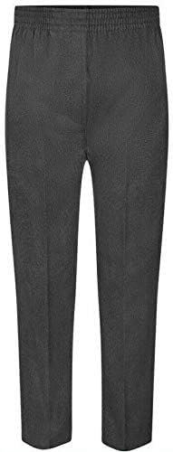 L S U Boys All Around Full Elasticated School Pull UP Trousers~Grey/Black~2/3 To 13/14