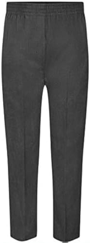 L S U Boys All Around Full Elasticated School Pull UP Trousers~Grey/Black~2/3 to 13/14