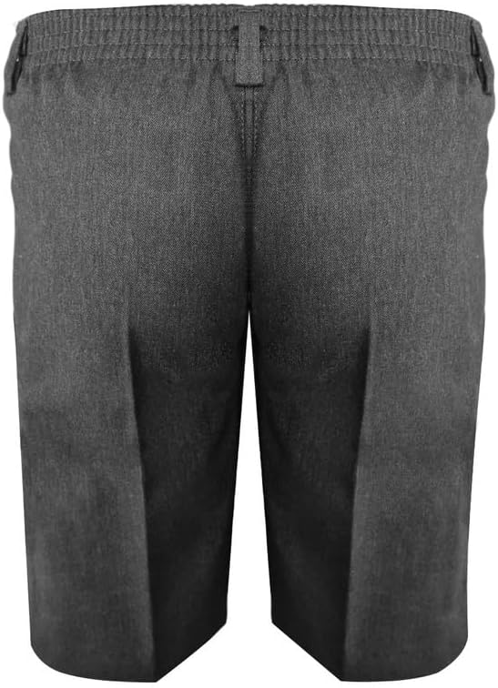 L S U Boys School Shorts 2/3 Years To 7/8 Years Pull UP & 8/9 Years To 16/17 Years Zip+Clip Summer School Shorts Kids Uniform Grey