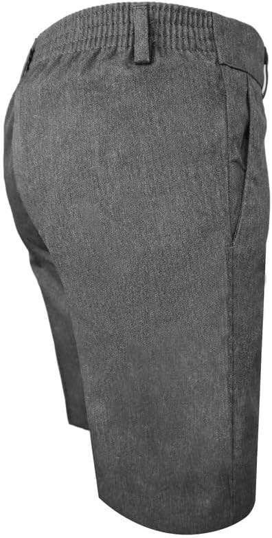 L S U Boys School Shorts 2/3 Years To 7/8 Years Pull UP & 8/9 Years To 16/17 Years Zip+Clip Summer School Shorts Kids Uniform Grey