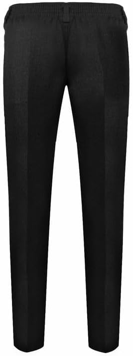 L S U Boys Slim FIT School Trousers Zip And Clip Uniform 6/7-15/16 Years~Half Elasticated