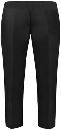 L S U Boys Sturdy Fit Half Elasticated Pull Up Generous Fit School Trousers Kid Plus Fit Half Elastic Pull On Trousers