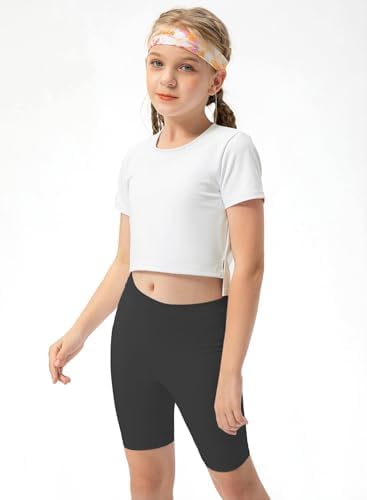 L S U Girls Kids Cycling Shorts Unisex Boys Girls Plain Sports Dance School P.E Gym Stretchable Breathable Summer Shorts