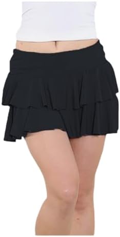 L S U Girls RARA Skirt Plain Ruffle Layered Mini Skirt Frill Dance Gathering Skirt