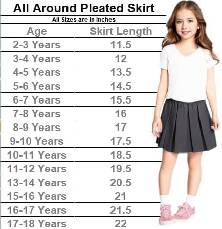 L S U Girls School Skirt Box Pleated Elasticated Waist Uniform Skirt