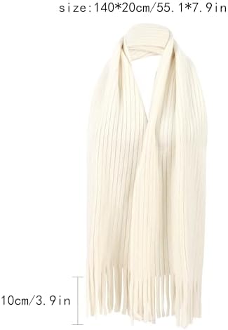 LA HUATE Kids Wool Knit Tassel Scarf Autumn Winter Neck Warmer Solid Color Warm Neckerchiefs