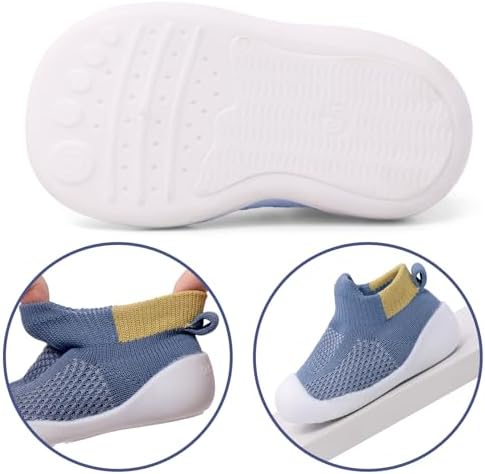 LACOFIA Baby Boys Girls Sock Shoes Toddler Barefoot Shoes Breathable First Walkers With Non-Slip Rubber Sole