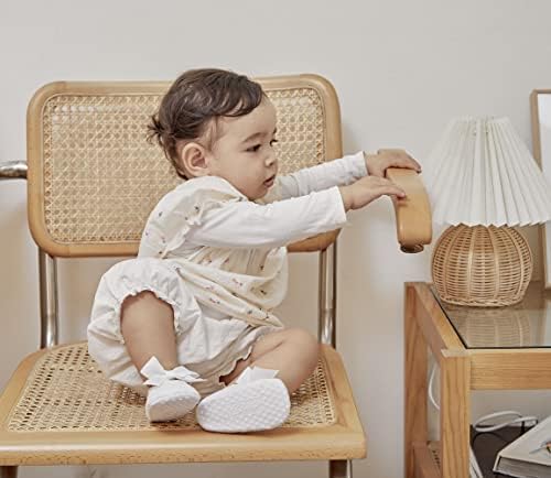 LACOFIA Baby Girls Christening Shoes Infant Crib Shoes Anti-Slip Soft Sole Prewalkers