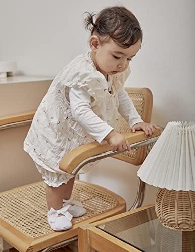 LACOFIA Baby Girls Christening Shoes Infant Crib Shoes Anti-Slip Soft Sole Prewalkers