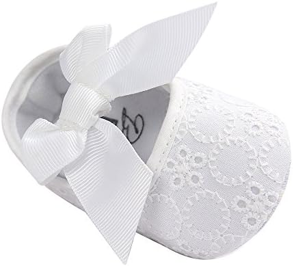 LACOFIA Baby Girls Christening Shoes Infant Crib Shoes Anti-Slip Soft Sole Prewalkers