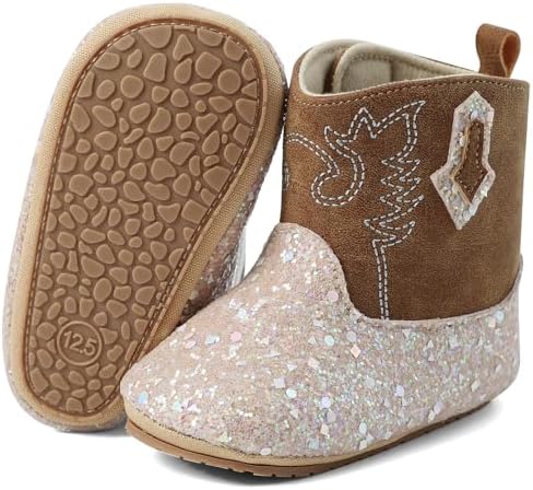 LACOFIA Baby Girls Winter Boots Infant Anti-Slip First Walking Shoes Prewalker Booties