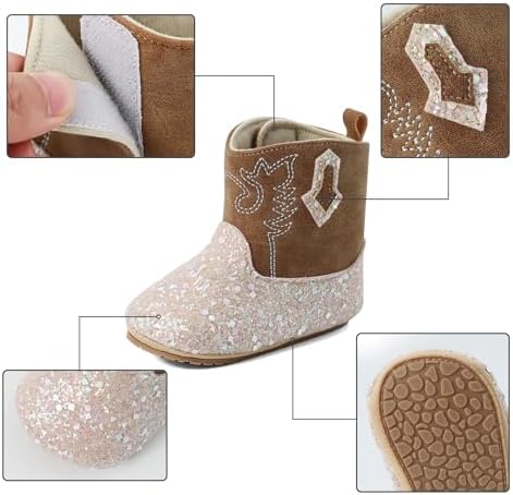 LACOFIA Baby Girls Winter Boots Infant Anti-Slip First Walking Shoes Prewalker Booties