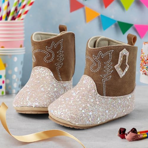 LACOFIA Baby Girls Winter Boots Infant Anti-Slip First Walking Shoes Prewalker Booties