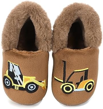 LACOFIA Boys Girls Winter Slippers Children Novelty Slipper Warm Plush Indoor Shoes For Toddlers/Kids