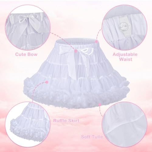 LACOFIA Girl's Tutu Skirt Toddler Ruffle Layered Tulle Skirt Princess Tutu Pettiskirt Party Dance Bubble Mini Skirt (0-10 Years)