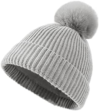 Lallier 3Pcs Kids Hat Scarf And Snow Gloves Set Winter Knit Warm Soft Pom-Pom Beanie Outdoor For Boys Girls And Toddlers
