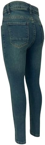 LAMIRE High Rise Skinny Girls Jeans - Stretchy Slim Denim Jeans For Kids - Stylish And Comfortable High Waist Cotton Kids Jeans With Adjustable Waistband For Ages 5-13 Years