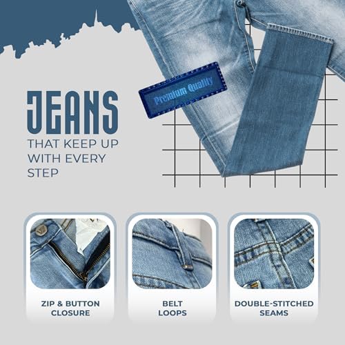 LAMIRE Slim Fit Boys Jeans - Stretch Skinny Denim Jeans For Kids - Stylish And Comfortable Cotton Kids Jeans With Adjustable Waistband For Ages 3-13 Years