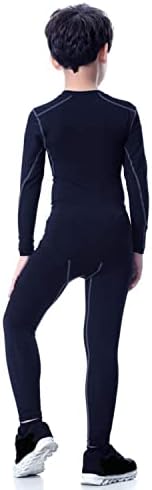 LANBAOSI Kids Boys Base Layer Thermal Long Sleeve Top And Leggings Set Compression Shirt Tights