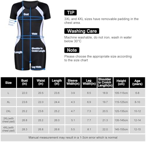 Lancry Swimming Costume For Boys Girls One-Piece Kids Swimsuit Short Sleeve Swimming Costume 6-14 Swimsuit Girls