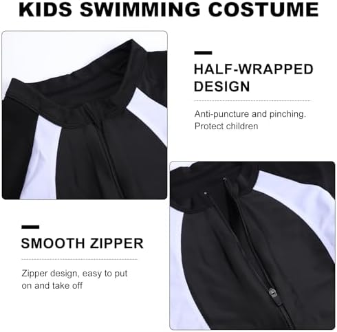 Lancry Swimming Costume For Boys Girls One-Piece Kids Swimsuit Short Sleeve Swimming Costume 6-14 Swimsuit Girls