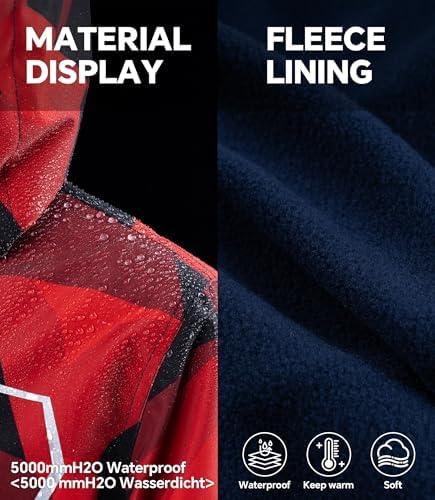 LAUSONS Kids Fleece Lined Raincoat Camo Waterproof Jackets