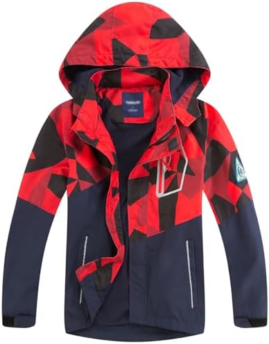 LAUSONS Kids Fleece Lined Raincoat Camo Waterproof Jackets