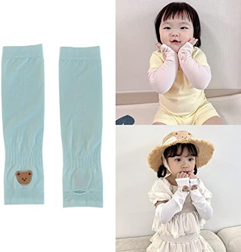 LEADSDGE 2Pcs Kids Arm Sleeves Sun Cooling Protective Sleeves Anti-Slip Ice Silk Arm Covers For Boys And Girls