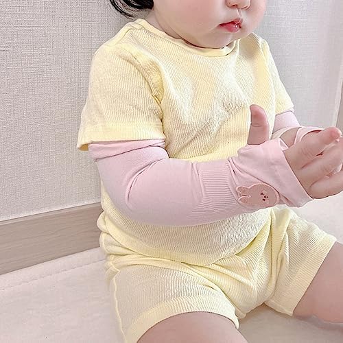 LEADSDGE 2Pcs Kids Arm Sleeves Sun Cooling Protective Sleeves Anti-Slip Ice Silk Arm Covers For Boys And Girls