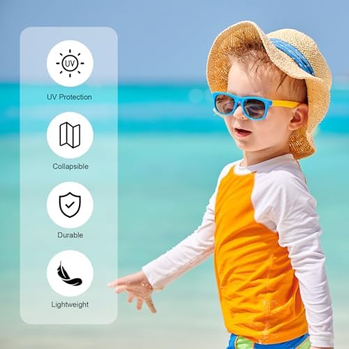 Leikedun 4 Pcs Kids Sunglasses Stylish Polarized Childrens Sunglasses Boys Girls Colored Flexible Frame Sunnies UV Protection For Toddlers Kids Party Outdoor Activities