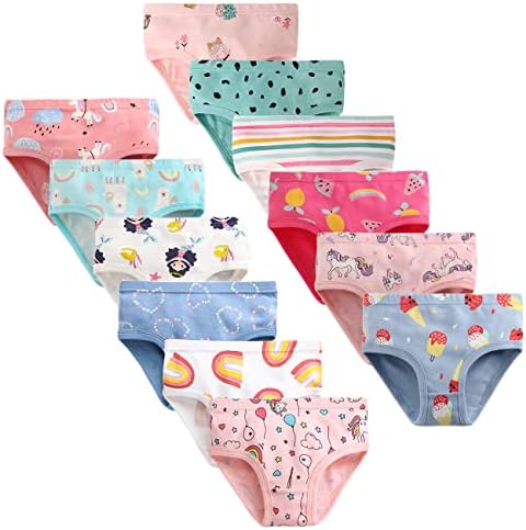 LeQeZe Girls' Knickers 12 Pack Girls Briefs Underwear Pants Pure Cotton