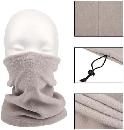 Lezevn 4 Packs Kids Neck Warmer Winter Windproof Fleece Neck Gaiter Snood Scarf Headwear For Outdoor Sports
