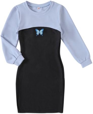 LIKCAISA Girls 2 Piece Outfits - Cute Kids Sleeveless Bodycon Cami Dress & Long Sleeve Tops Crop Set For Teen Girls Party Clothes Summer & Christmas Clothing
