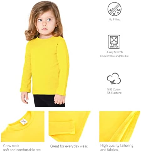 Lilax Girls' Basic Long Sleeve Round Neck T-Shirt