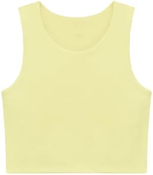 Lilax Girls' Double Lined Sleeveless Basic Crop Tank Top