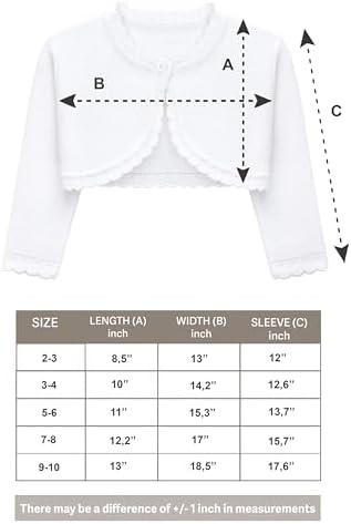 Lilax Girls' Long Sleeve Cardigan Knit Button Closure Bolero Shrug