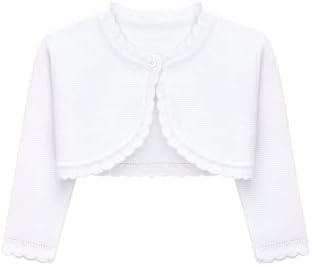 Lilax Girls' Long Sleeve Cardigan Knit Button Closure Bolero Shrug