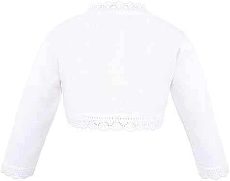 Lilax Little Girls' Knit Long Sleeve Button Closure Bolero Cardigan Shrug