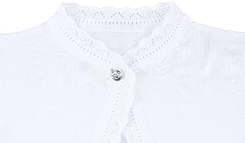 Lilax Little Girls' Knit Long Sleeve Button Closure Bolero Cardigan Shrug