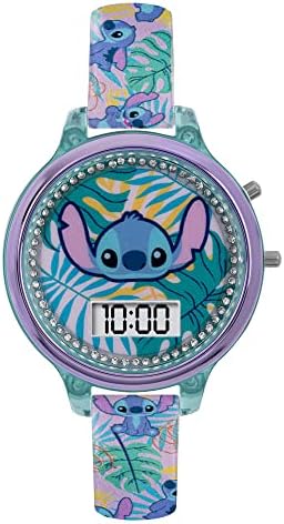 Lilo And Stitch Girls Digital Quartz Watch With Silicone Strap LAS40001ARG