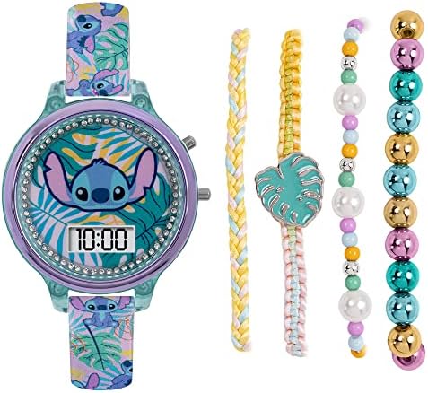 Lilo and Stitch Girls Digital Quartz Watch with Silicone Strap LAS40001ARG