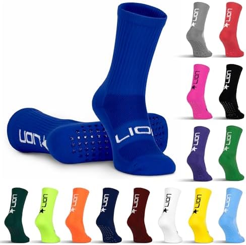 LION SPORTSWEAR Football Grip Socks For Men/Women/Kids - Variety Of Colours To Match Your Team Kit & Sleeve Socks