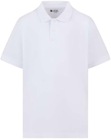 Listers Schoolwear Age 3-16 White 100% Cotton School Plain Polo Shirt Short Sleeve Childrens Boys Girls P.E
