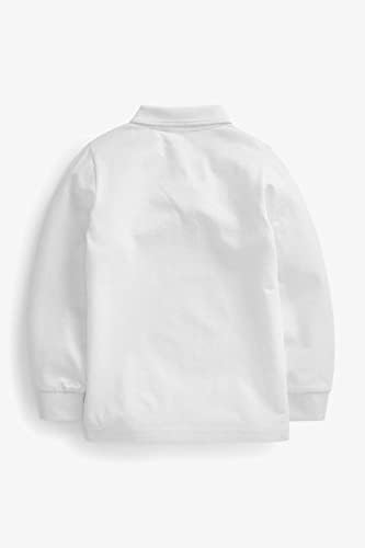 Listers Schoolwear Age 3-16 White 100% Cotton School Plain Polo Shirt Long Sleeve Childrens Boys Girls P.E