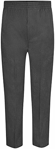 Listers Schoolwear Boys Fully Elasticated Easy Dressing Pull Up School Trousers - Grey Black Navy - All Around Pull On Comfort Fit 2-16 Years