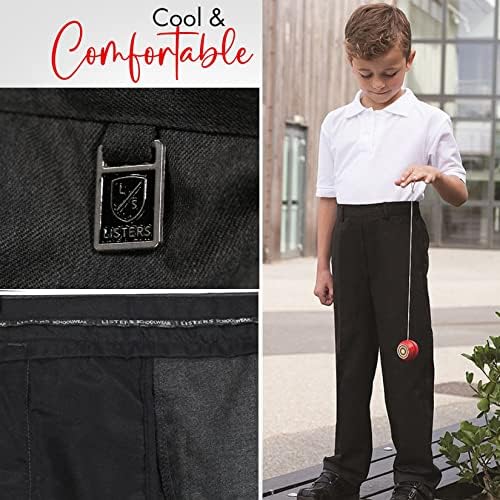 Listers Schoolwear Boys Pull Up School Elasticated Trousers Black Grey Navy Age 2 3 4 5 6 7 8 9 10 11 12 13 14 15 16 17 18 Years