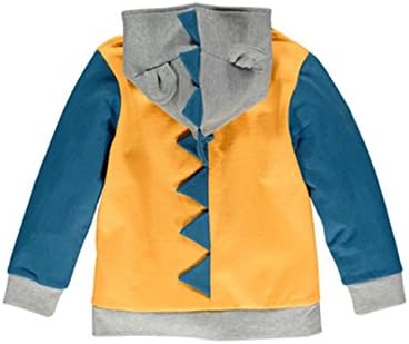 LitBud Toddler Boys Hoodies Jacket Cartoon Dinosaur Zipper Packaway Spring Coat For Kids 1-7 Years