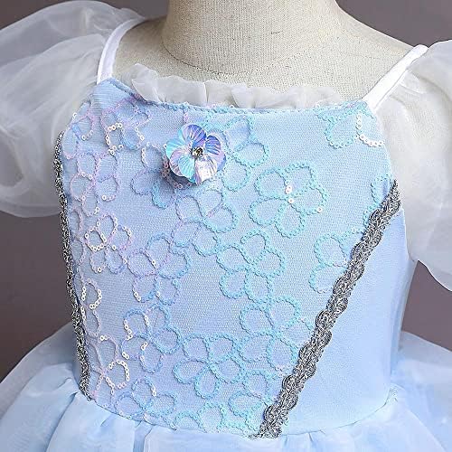 Lito Angels Princess Cinderella Fancy Dress Up Costume Party Ball Gown With Sleevelet Gloves For Kids Girls Age 2-7 Years Blue